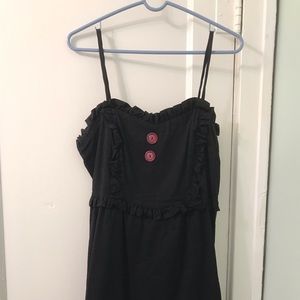 Spaghetti strap 100% cotton black dress